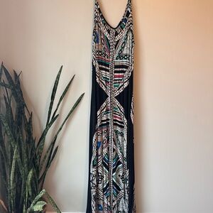 Mossimo Supply Co Blue and White Sleeveless Maxi Gown